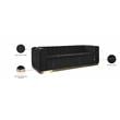 Maklaine Contemporary Upholstered Black Velvet Sofa with Stainless Steel Base