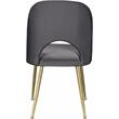 Maklaine Contemporary Upholstered Gray Velvet Dining Chair (Set of 2)