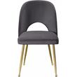 Maklaine Contemporary Upholstered Gray Velvet Dining Chair (Set of 2)