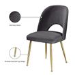 Maklaine Contemporary Upholstered Gray Velvet Dining Chair (Set of 2)