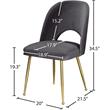 Maklaine Contemporary Upholstered Gray Velvet Dining Chair (Set of 2)