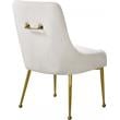 Maklaine Contemporary Upholstered Cream Velvet Dining Chair (Set of 2)