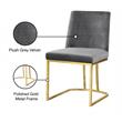 Maklaine Contemporary Upholstered Gray Velvet Dining Chair (Set of 2)