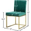 Maklaine Contemporary Upholstered Green Velvet Dining Chair (Set of 2)