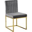 Maklaine Contemporary Upholstered Gray Velvet Dining Chair (Set of 2)
