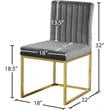 Maklaine Contemporary Upholstered Gray Velvet Dining Chair (Set of 2)