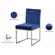 Maklaine Contemporary Upholstered Navy Velvet Dining Chair (Set of 2)