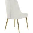 Maklaine Contemporary Upholstered Cream Velvet Dining Chair (Set of 2)