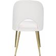 Maklaine Contemporary Upholstered Cream Velvet Dining Chair (Set of 2)