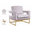 Maklaine Modern Pink Velvet Accent Chair with Gold Iron Base