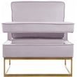 Maklaine Modern Pink Velvet Accent Chair with Gold Iron Base