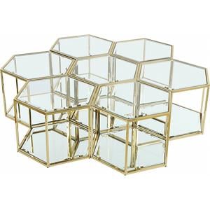 maklaine modular stainless steel and glass 7 piece coffee table