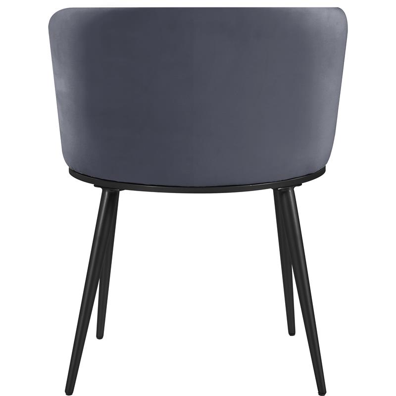 Maklaine Contemporary Soft Gray Velvet Dining Chair (Set of 2)