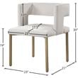 Maklaine Contemporary Soft Cream Velvet Dining Chair (Set of 2)