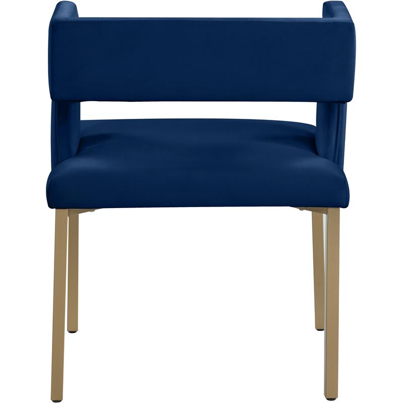 Maklaine Contemporary Soft Navy Velvet Dining Chair (Set of 2)