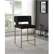 Maklaine Contemporary Soft Black Velvet Counter Stool (Set of 2)