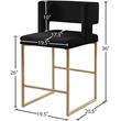 Maklaine Contemporary Soft Black Velvet Counter Stool (Set of 2)
