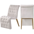 Maklaine Contemporary Soft Cream Velvet Dining Chair (Set of 2)