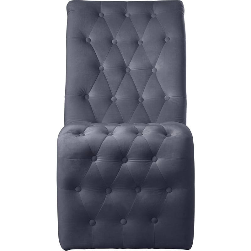 Maklaine Contemporary Soft Gray Velvet Dining Chair (Set of 2)