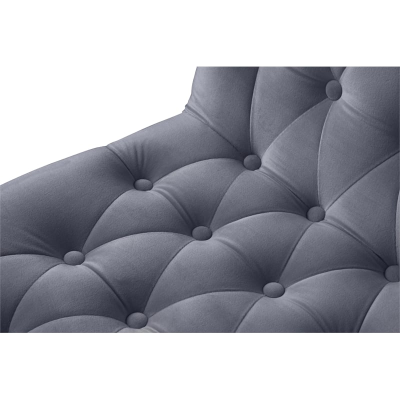 Maklaine Contemporary Soft Gray Velvet Dining Chair (Set of 2)