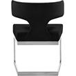 Maklaine Contemporary Black Velvet Dining Chair with Rich Chrome Metal Base