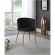 Maklaine Contemporary Soft Black Velvet Dining Chair (Set of 2)