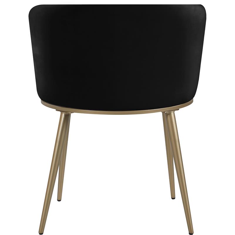 Maklaine Contemporary Soft Black Velvet Dining Chair (Set of 2)