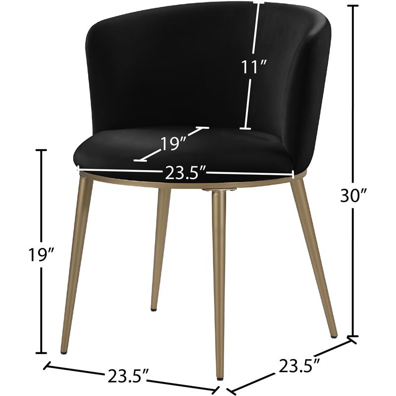 Maklaine Contemporary Soft Black Velvet Dining Chair (Set of 2)