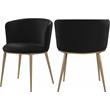 Maklaine Contemporary Soft Black Velvet Dining Chair (Set of 2)