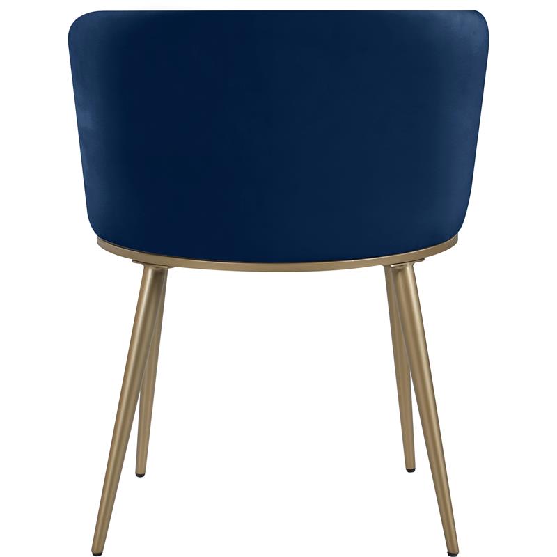 Maklaine Contemporary Soft Navy Velvet Dining Chair (Set of 2)