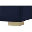Maklaine Navy Velvet Twin Bed with Gold/Chrome Legs Included