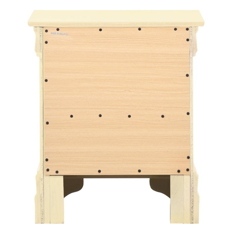 Maklaine Contemporary Manufactured Wood 2 Drawer Nightstand in Beige