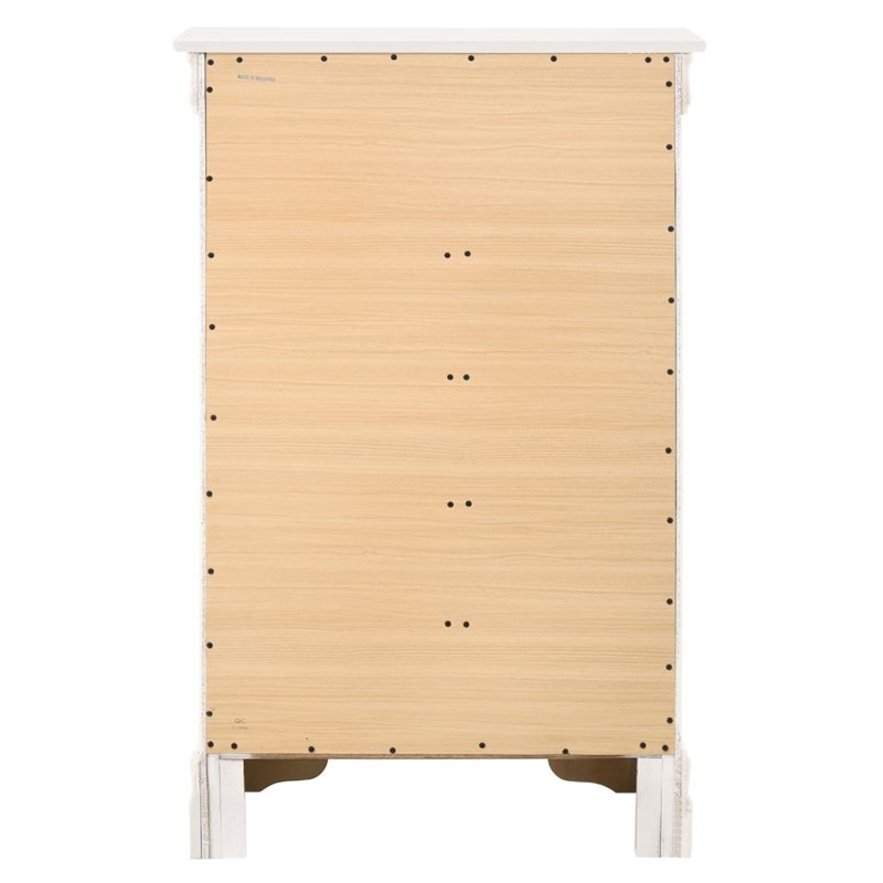 Maklaine Modern / Contemporary 5 Dovetailed Drawers Chest in White