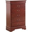 Maklaine Contemporary Engineered Wood 5-Drawers Bedroom Chest in Cherry