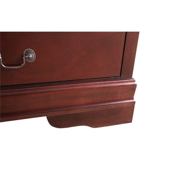 Maklaine Contemporary Manufactured Wood 6 Drawer Dresser in Cherry