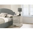 Maklaine Contemporary 2 Drawer Nightstand in Silver Champagne