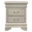 Maklaine Contemporary 2 Drawer Nightstand in Silver Champagne
