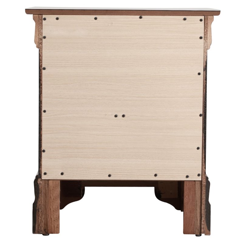 Maklaine Contemporary 2 Drawer Nightstand in Cappuccino Finish