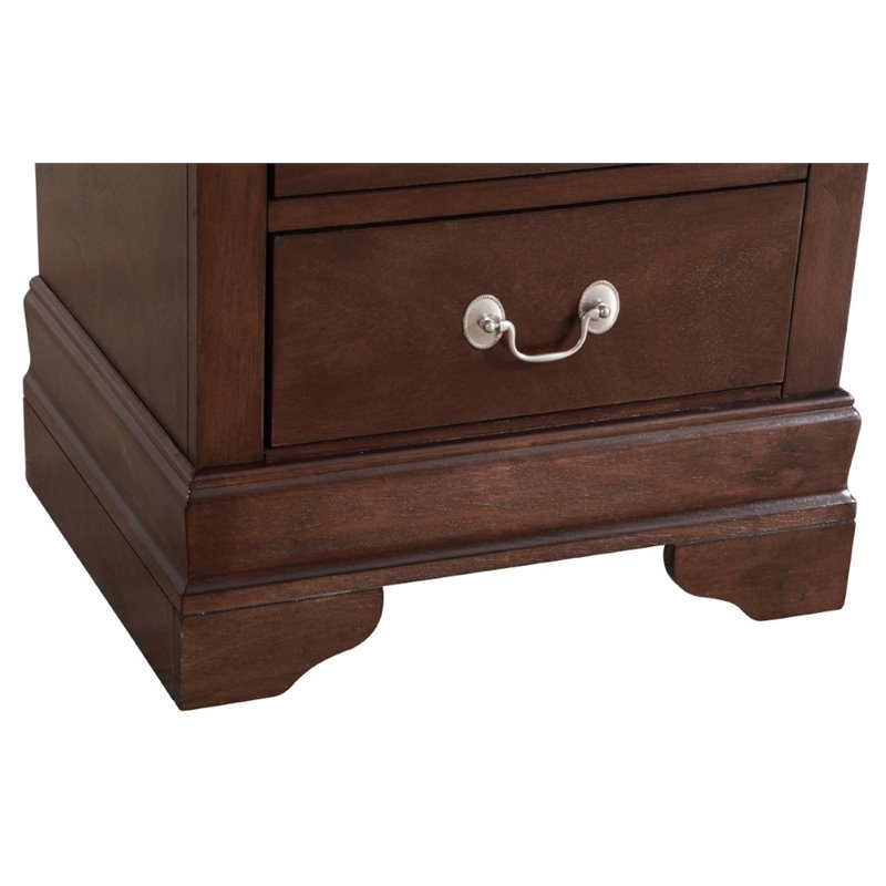 Maklaine Contemporary 2 Drawer Nightstand in Cappuccino Finish