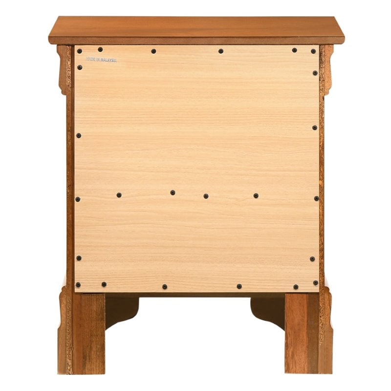 Maklaine Contemporary Manufactured Wood 2 Drawer Nightstand in Oak