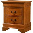 Maklaine Contemporary Manufactured Wood 2 Drawer Nightstand in Oak