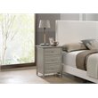Maklaine Contemporary 3 Drawer Nightstand in Silver Champagne