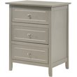 Maklaine Contemporary 3 Drawer Nightstand in Silver Champagne