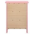 Maklaine Contemporary 3 Drawer Nightstand in Pink - Fully Assembled