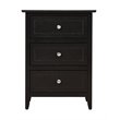 Maklaine Contemporary 3 Drawer Nightstand in Black - Fully Assembled