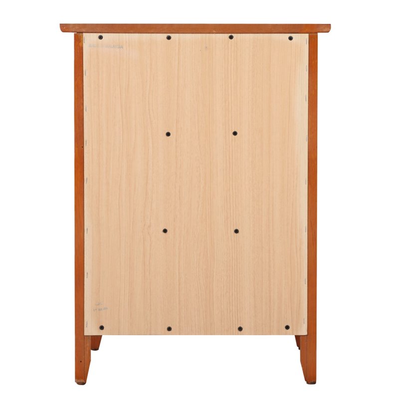 Maklaine Contemporary 3 Drawer Nightstand in Oak - Fully Assembled