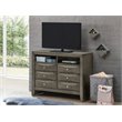 Maklaine Contemporary 6 Drawer TV Stand in Gray - Fully Assembled