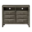 Maklaine Contemporary 6 Drawer TV Stand in Gray - Fully Assembled