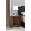 Maklaine Contemporary 3 Drawer Nightstand in Cappuccino Finish