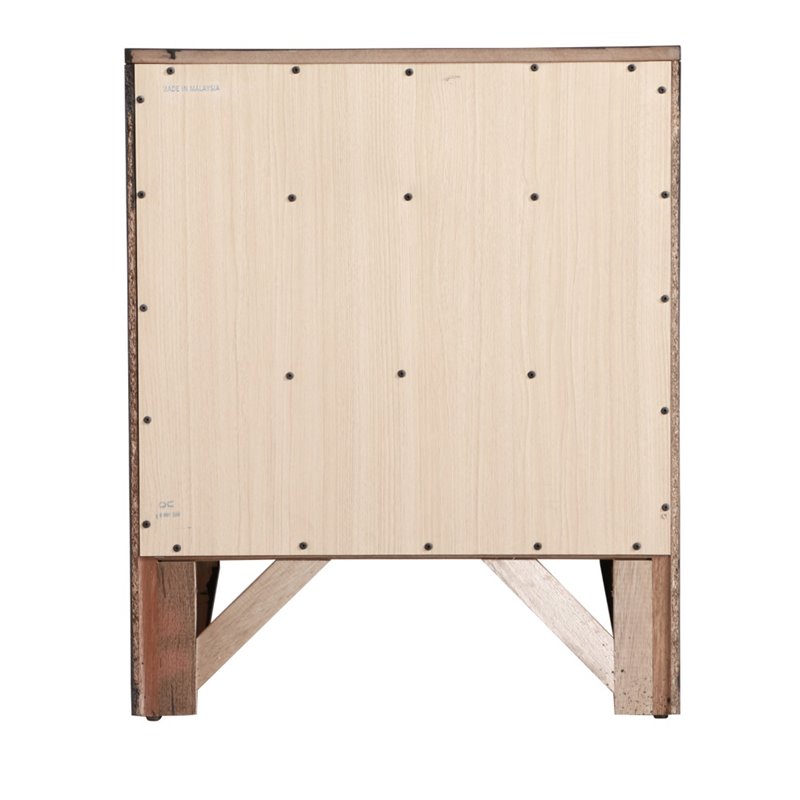 Maklaine Contemporary 3 Drawer Nightstand in Cappuccino Finish